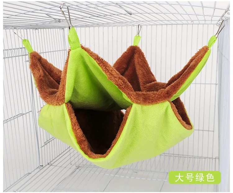 Hamaca de felpa de doble capa para mascotas, cama colgante cálida para hámster, hurón, cama colgante para gatos, roedores, hamaca, suministros para mascotas: Blanco