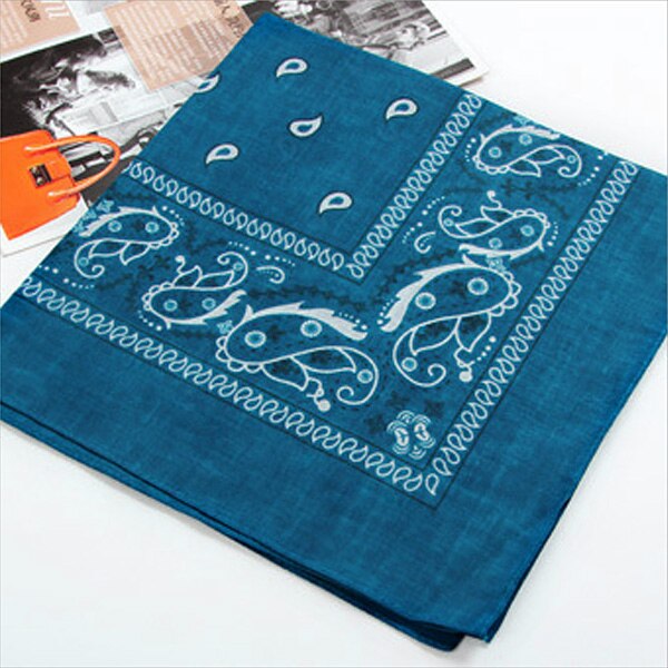 Vintage Square Handkerchief Geometric Print Cotton Head Wrap Neck Scarf Wristband Handkerchief Pocket Towel