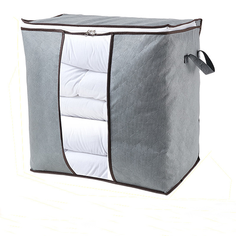 Non Woven Cotton Quilt Storage Bag Large Capacity Clothing Cotton Quilt Mobile Luggage Moisture Proof And Dustproof Portable Bag: green