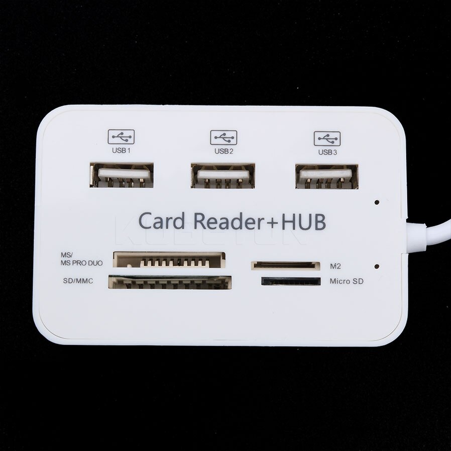 kebidu Micro USB Hub Combo 2.0 3 Ports Card Reader Multi USB Splitter Hub USB Combo All In One for PC Computer Accessories