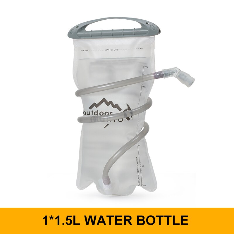 Cycling backpack for men and women, nylon bag, waterproof 8 liters, hiking and camping, 250ml water bottle with 1.5L water bag: 1.5L Water bag