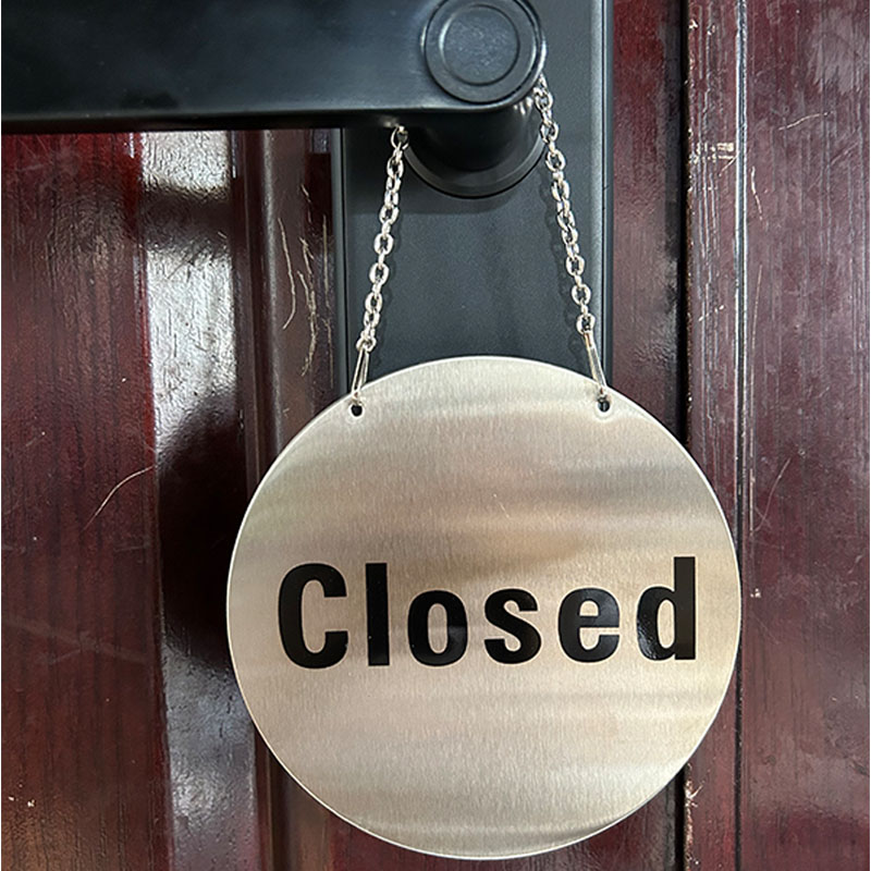 Double Sided Open and Closed Door Sign Business Sign Rustic Door Hanger Wood for Restaurant Coffee Shop Front Door Porch