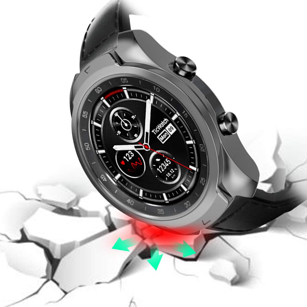 Blødt silikone etui til ticwatch pro smart watch beskyttelses etuier kofanger til tic watch pro watch cover slim plating tpu shell