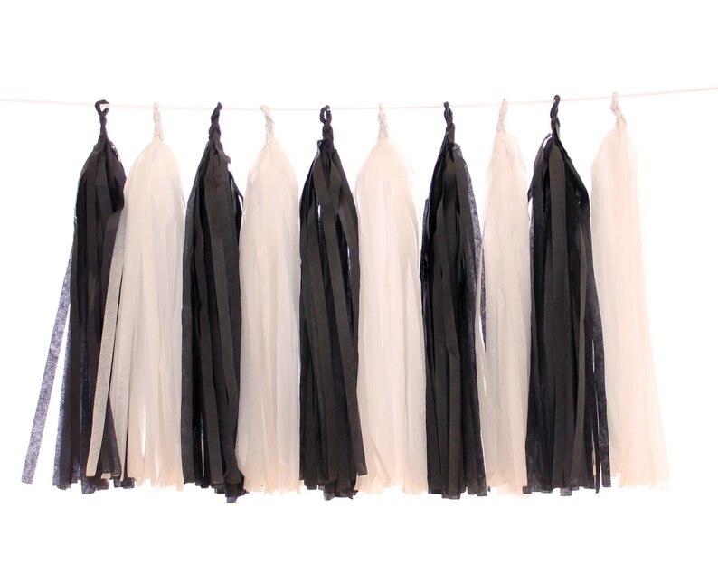 15 stk rosa guld blcak hvid kvast konfetti baby sh... – Grandado