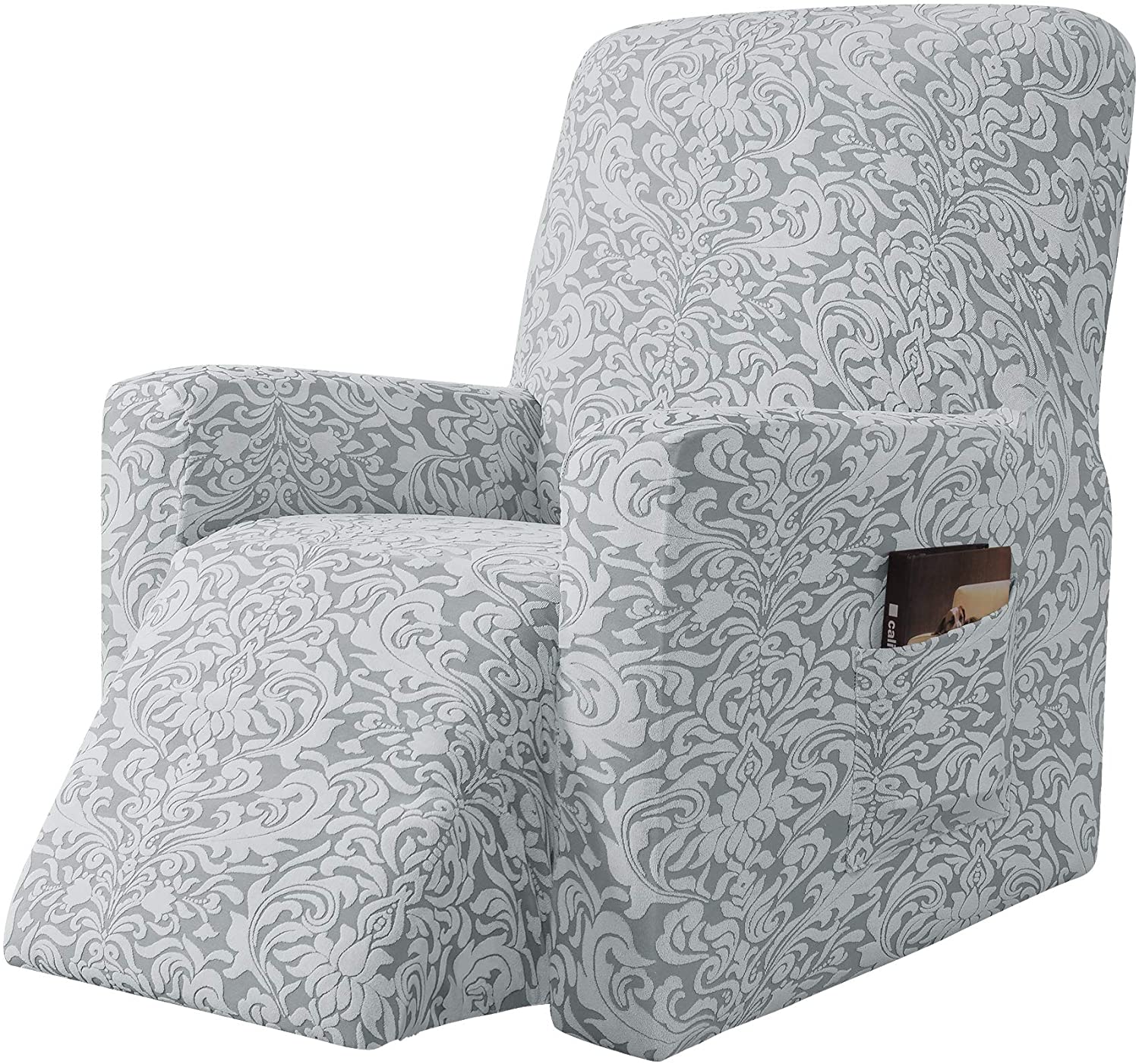 Lounge Recliner Chair Cover Relax Spandex Single Seat Sofa Slipcovers Jacquard All-inclusive Massage Armchair Cover Funda Silla: Grey Cover