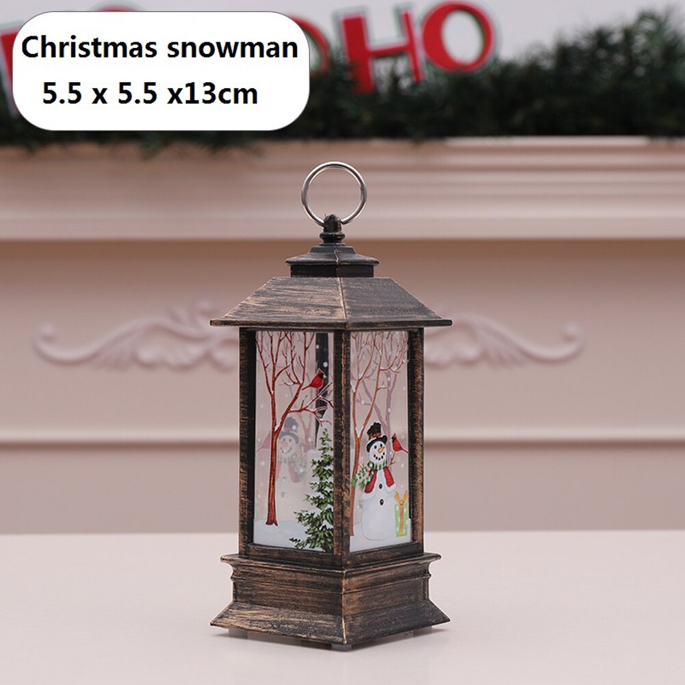 Bougies chauffe-plat LED, cage à bougies de noël avec support, chandelier imprimé Elk père noël pour décoration de noël: 06