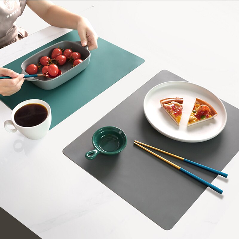 Silicone Waterproof Placemat Table Mat Heat Insulation Anti-skidding Washable DurableFor Kitchen Dining