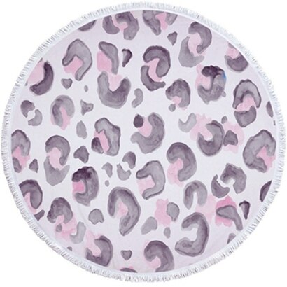 Luipaard Tijger Patroon Gedrukt Ronde Strandlaken Met Kwasten Microfiber 150Cm Zomer Zwemmen Picknick Mat Tapijt Reizen Deken: Beach towel13