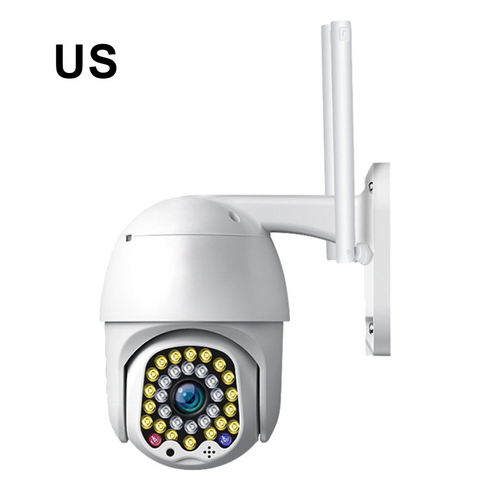 32 Lights Sound And Light Alarm Automatic Tracking Wireless Wifi Camera High Defintion Ptz Outdoor Dual Light Source: US and 32G card
