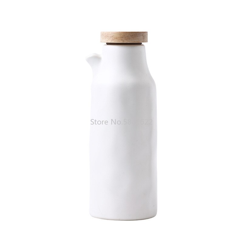 White Black Ceramic Oil Pot Household Leak-proof Oil &amp; Vinegar Pots Porcelain Kitchen Soy Sauce Pot Oil Tank Seasoning Bottle