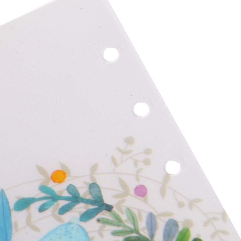 5Pcs Floral Category Page Planner Index Page Notebook Translucent 6 Hole Binder L41E