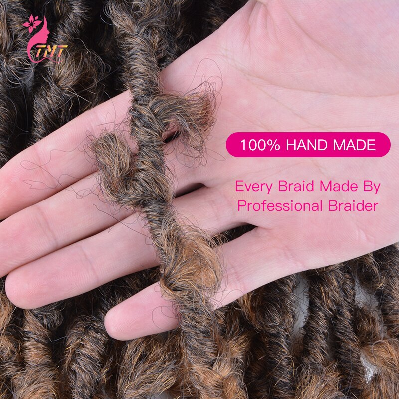 Butterfly Locs Crochet Braids Hair Synthetic 18'' Distressed Butterfly Bob Faux Locs Braiding Hair Black Messy Soft Locs 20roots