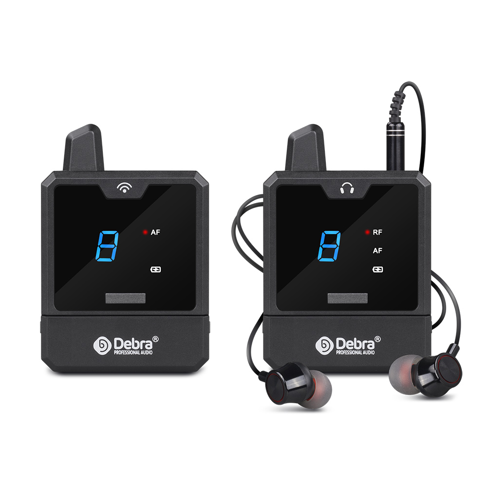 Debra Audio IEM Er-Mini sistema de Monitor intrauditivo inalámbrico portátil Li-on recargable para monitoreo de escenario de Audio: Blanco