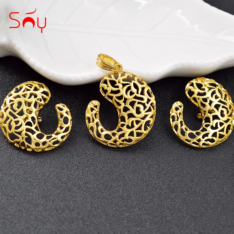 Sunny Jewelry Big Jewelry Sets For Women Earrings Necklace Pendant Heart Romantic Jewelry Set For Party Dubai Jewelry Findings