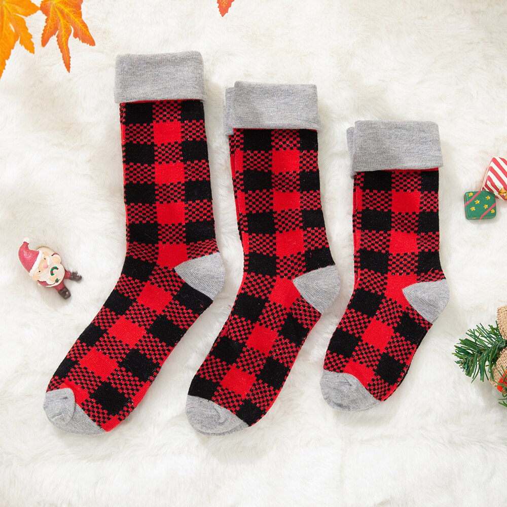 Ouder-kind Sokken Kerst Gedrukt Unisex Volwassen Mannen Vrouwen Kids Baby Lange Katoenen Warme Sokken Familie Bijpassende Kerst Sokken
