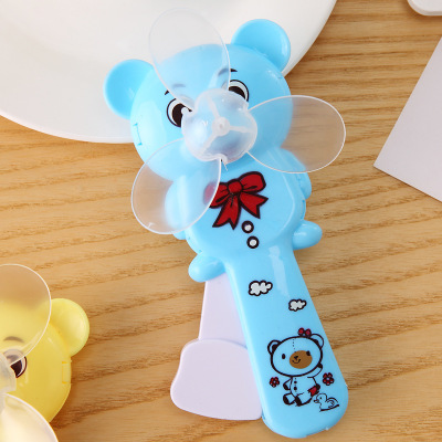 Cartoon Cubs Handdruk Ventilator - Handmatige Mini Airconditioner - Draagbare Zomer Koeler: Blauw