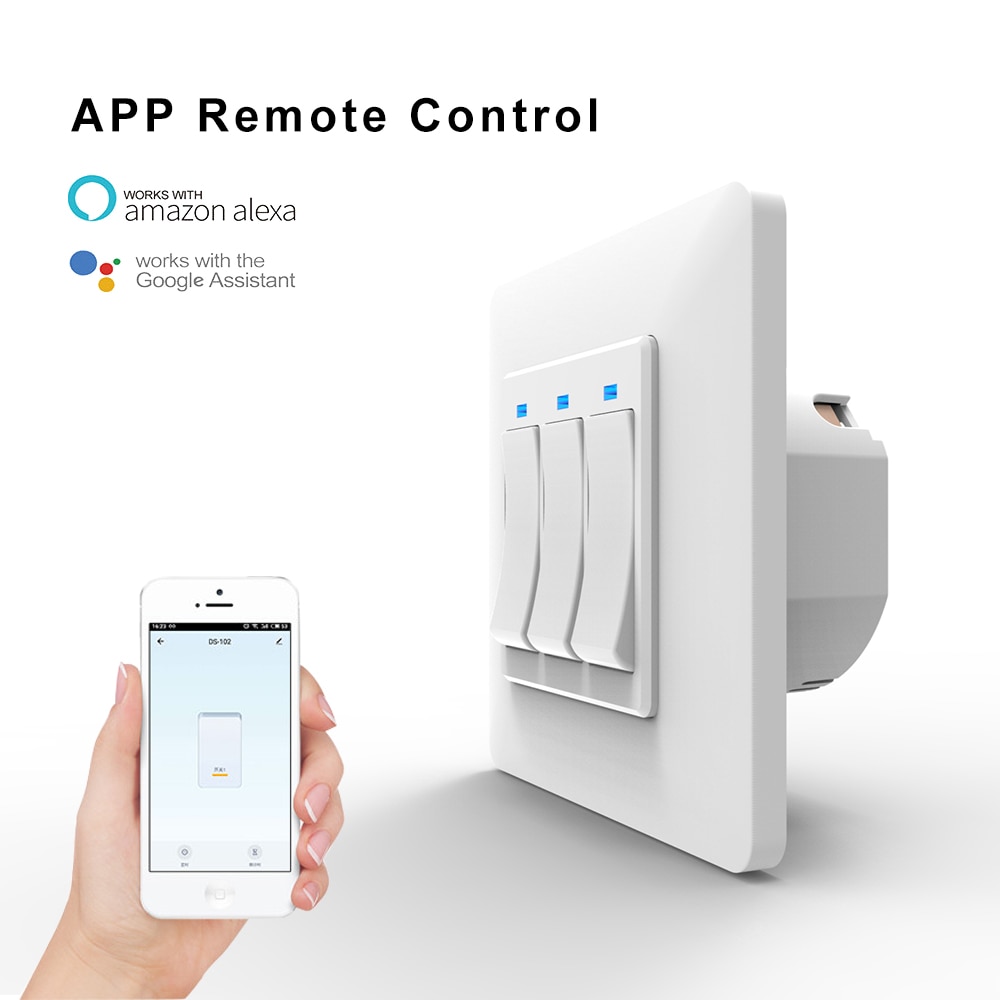 AVATTO Smart WiFi Switch with Random combination, Smart home automation Wall Light Switch 1/2/3 Gang Work with Alexa,Google Home