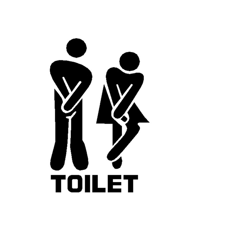 1 Sheet! Funny Toilet Entrance Sign Decal Wall Sticker for Shop Office Home Cafe Hotel DIY Toilet Door Stickers