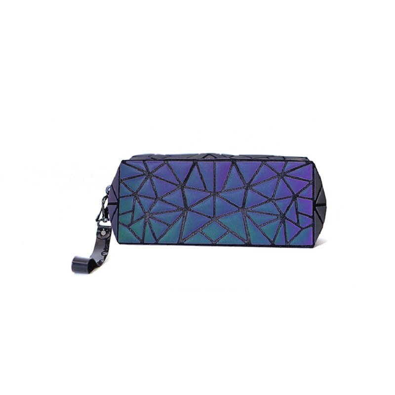 reflective geometric cosmetic bag for women