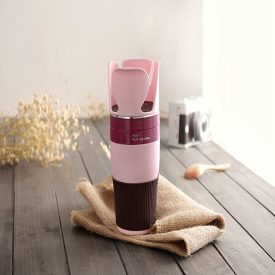 Auto-Mok Organizer Auto Bekerhouder Drinken Fles Zonnebril Telefoon voor Auto Styling Accessoires voor alle auto modellen: Roze