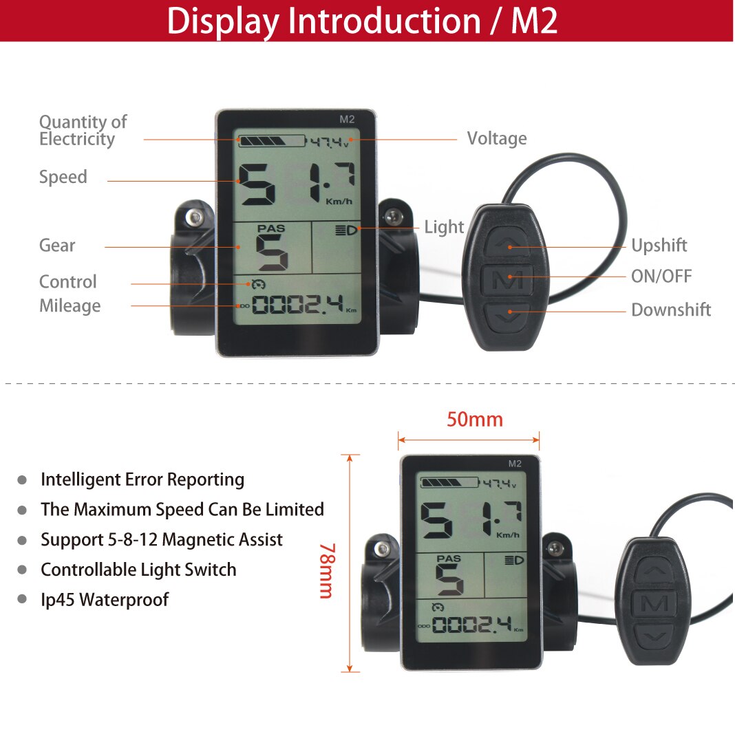 24v/36v/48v 350W 500w Electric Bike Brushless Motor Controller with LCD Display Electric Bicycle Scooter E-bike Parts zemake