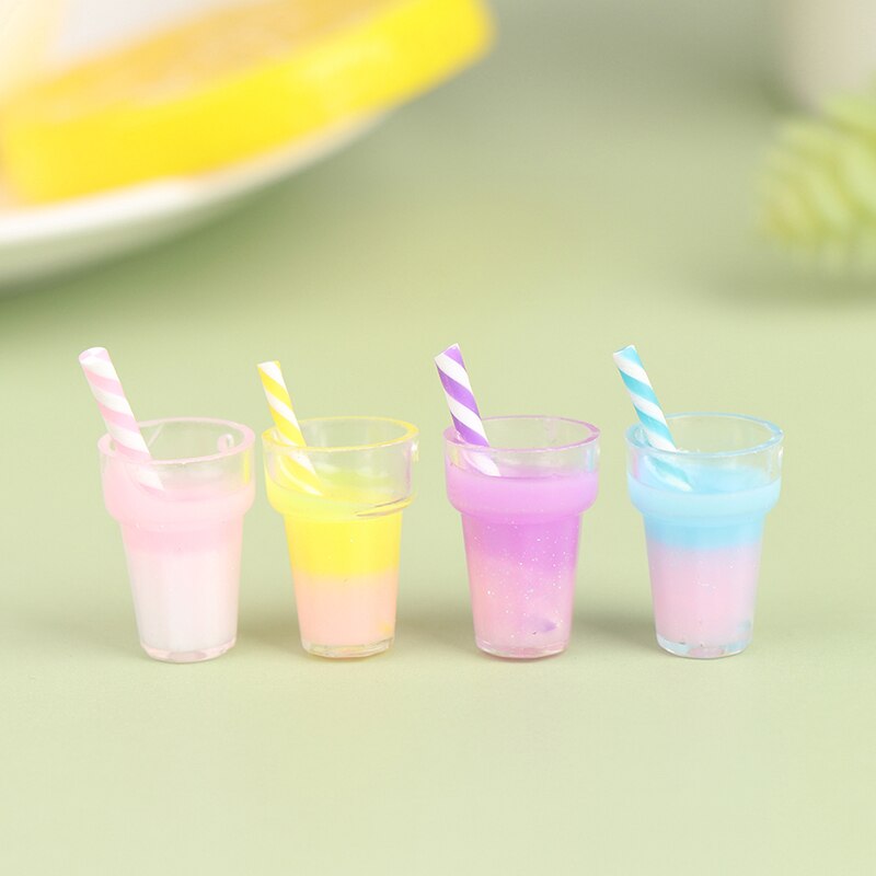 10Pcs 1:12 Poppenhuis Mini Drinken Beker Melk Thee Sap Drink Cup Pop Keuken Speelgoed