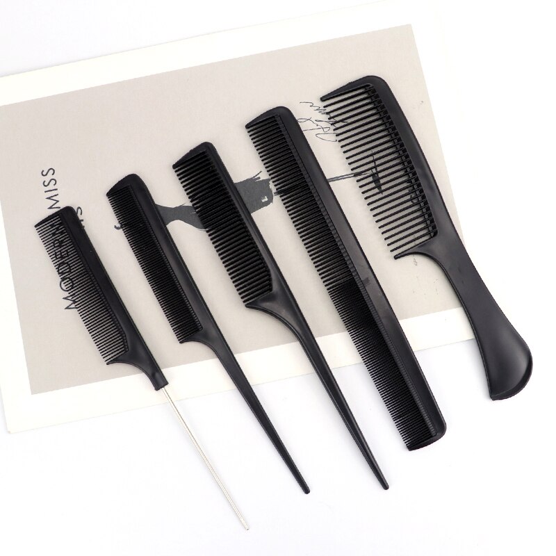 Stylist Comb Set Salon Barber Hair Combs Brush For Women Black Tail Comb 10Pcs/Set Hair Care Styling Tool