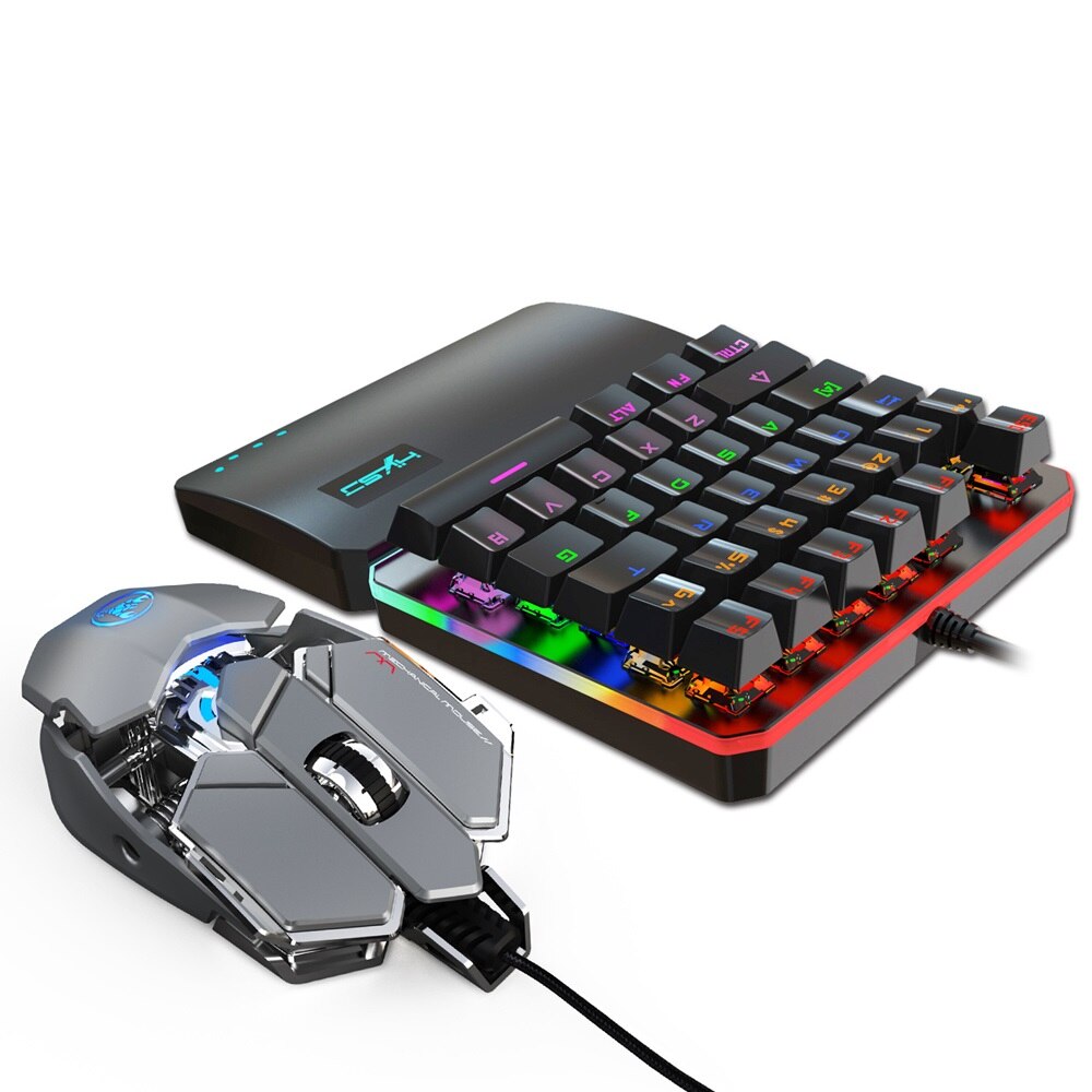 V200 + J600 USB Verdrahtete Mechanische Spielen Tastatur und Maus Einhand Tastatur + Makro Programmierung Mechanische Spielen Maus