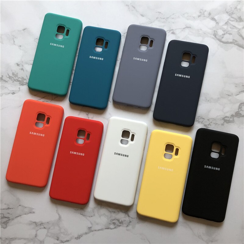 Funda Original de Samsung Galaxy S9 Plus funda de silicona líquida de tacto suave para Galaxy S9 S9 + Plus protección completa