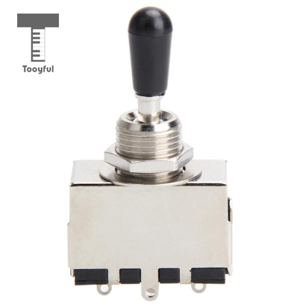 Tooyful Vervanging 3 Manier Schakelaar Pickup Selector W/Zwarte Knop Voor Lp Elektrische Gitaar Onderdelen