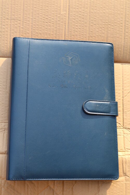 Simple Leather folder Padfolio multifunction organizer planner notebook ring binder A4 file folder office without calculator