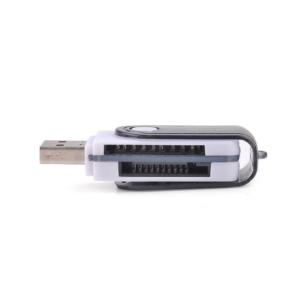 Rotating 4-in-1 multi-function card reader Universal one SD slot promotional multi-hole reader H3A9