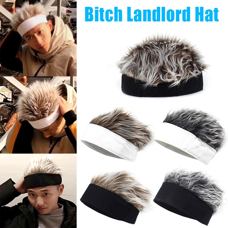 Men Women Beanie Wig Hat Fun Short Hair Caps Breathable Soft for Party Outdoor SP99