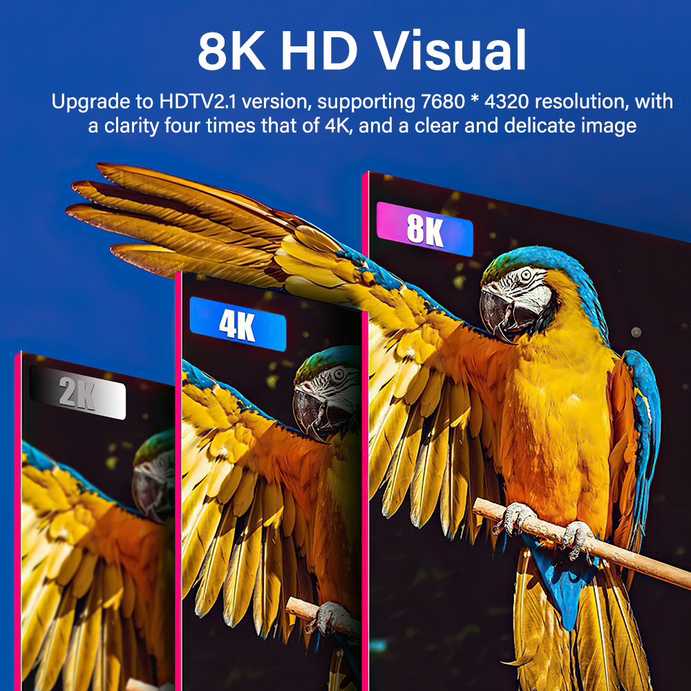 Cabo banhado a ouro 8K HDMI 2.1 4K @ 120Hz 8K @ 60Hz 48Gbps Adaptador para EARC ARC HDCP Cabo de vídeo PC Laptop Projetor HDTV 1M 2M 3M 5M