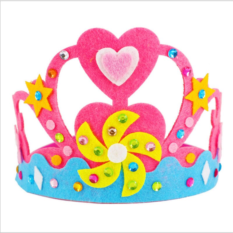 DIY Handwerk Spielzeug Crown Kreative Papier Pailletten Blumen Sterne Muster Spielzeug für Kinder Kinder Kindergarten Kunst Party Dekorationen: 4
