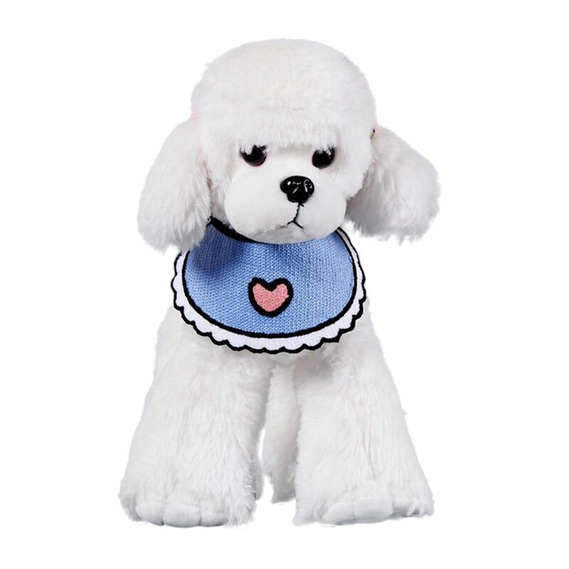 1pc speekselhanddoeken voor huisdieren, schattige slabbers voor honden, verstelbare wasbare bandana's, halsdoeken, sjaals en halsbanden: Blauw / M