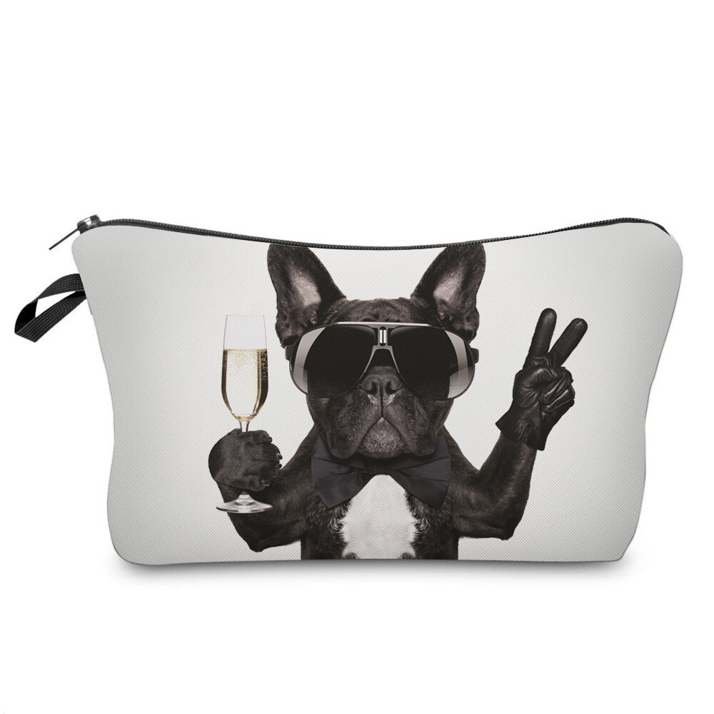 Deanfun Cosmetische Zakken 3D Gedrukt Pug Wit Polyester Necessaries voor Vrouwen Travelling Opslag Make 50905