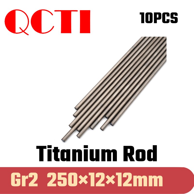 10 pièces Gr2 12mm dia x 250mm longueur titane alliage barre ronde tige industrie Machine utilisation bricolage Anti-corrosion matériel