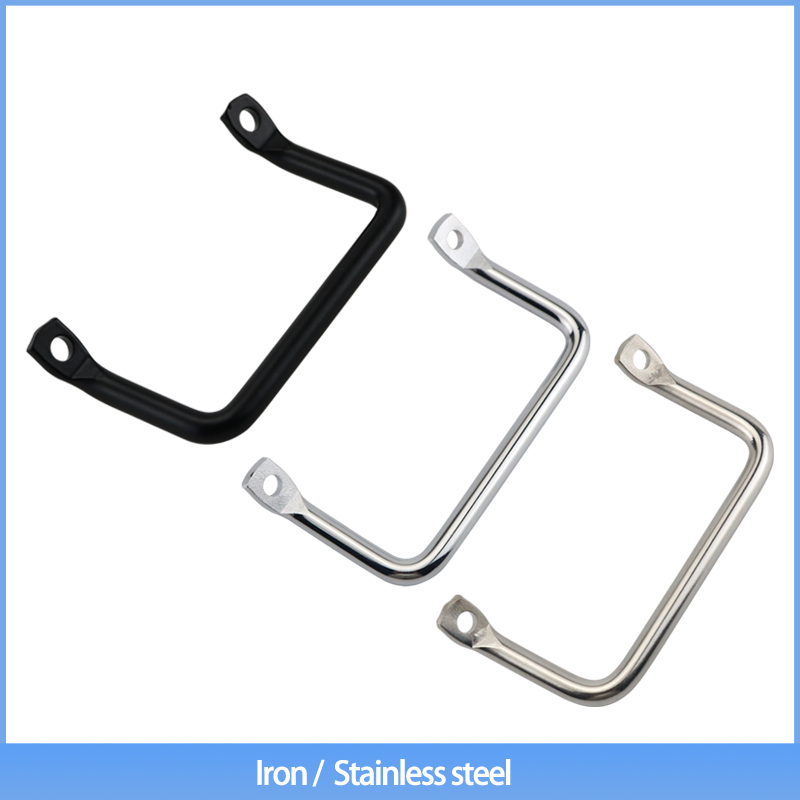 Stainless Steel or Iron Material Round Bar Bent Angle Side Mount Handle Commonly used for Industrial Equipment Handles