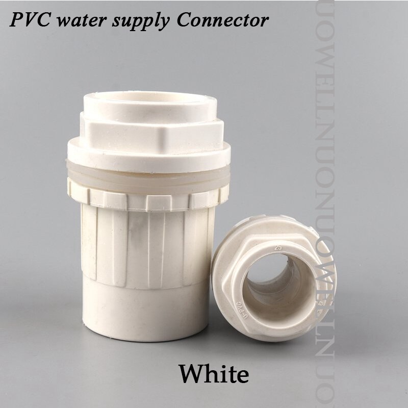 10Pcs PVC Pipe Connector 20 25 32 40 50mm Fish tank water connection Garden irrigation aquarium water supply tube Plastic union: 32mm / White
