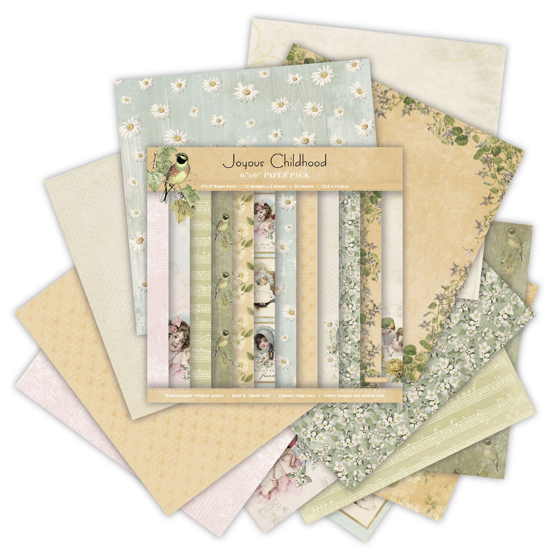 Joyous childhood style Scrapbooking paper pack of 24 sheets handmade craft paper craft Background pad 418