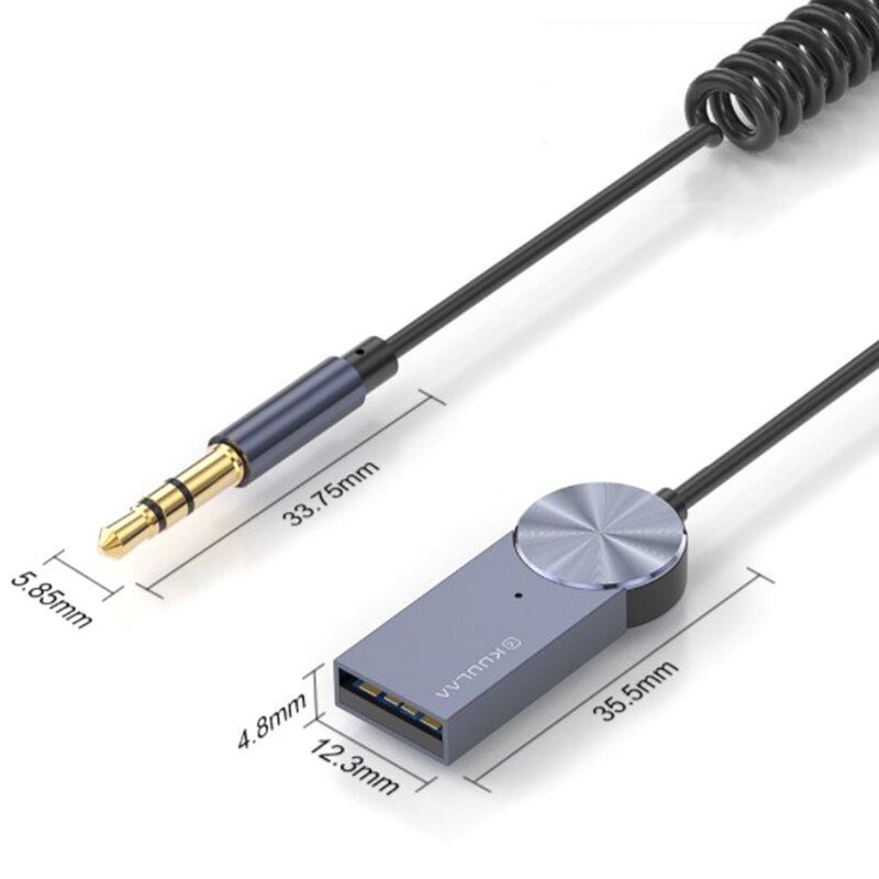 Baseus Aux Bluetooth-compatible Adapter Dongle Cable 3.5MM Jack Aux Bluetooth-compatible 5.0 Receiver