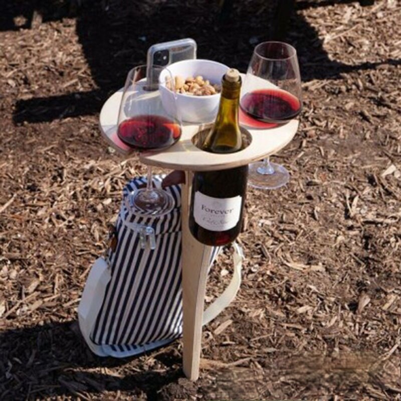 Outdoor Wine Table Outdoor Beach Inserted Into The Ground Wine Rack Outskirts Picnic Cross Border Folding Portable Wine Table