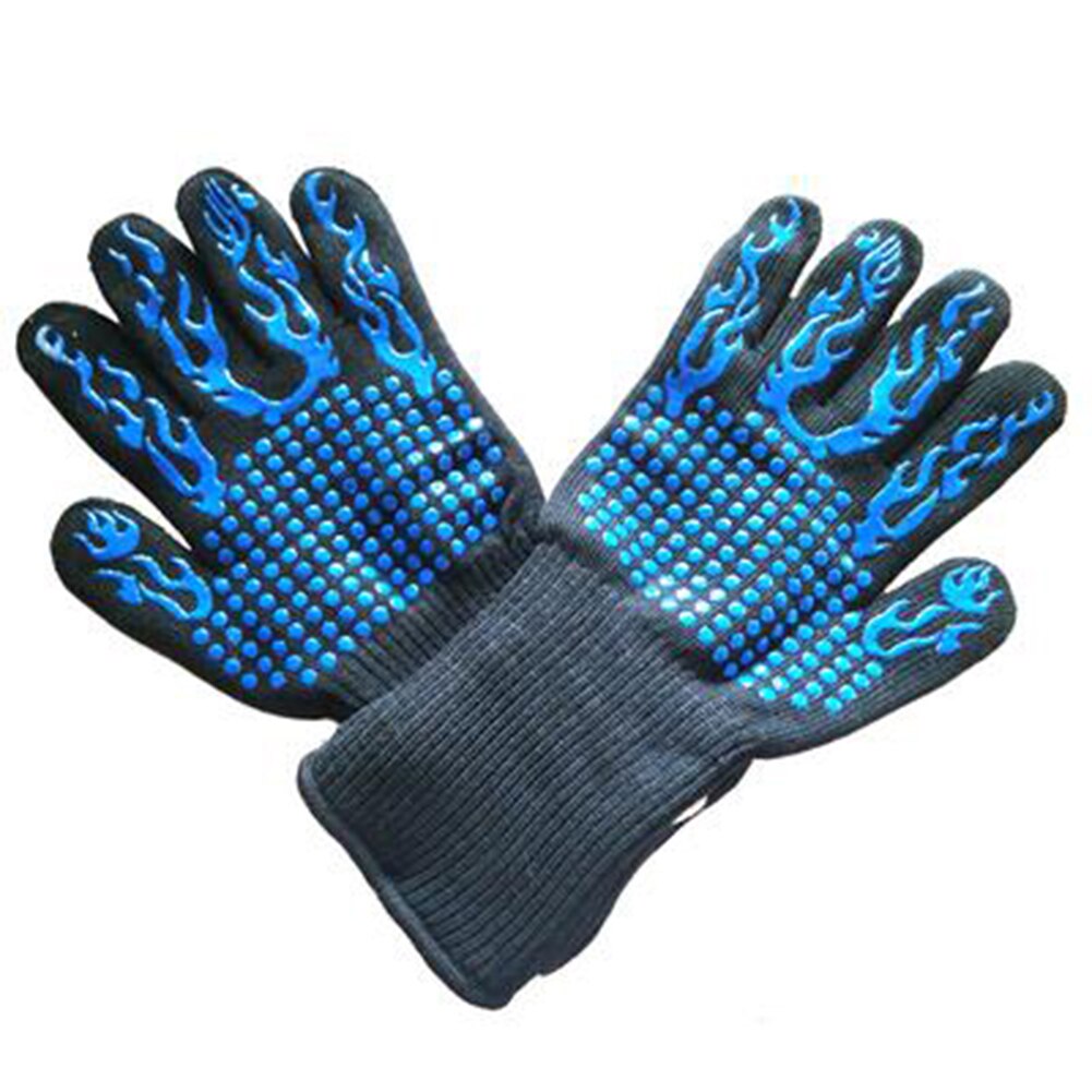 1 par grillhandsker bbq-handsker køkkenovne bageglade handsker ekstrem varmebestandig multifunktionel grillning af handsker