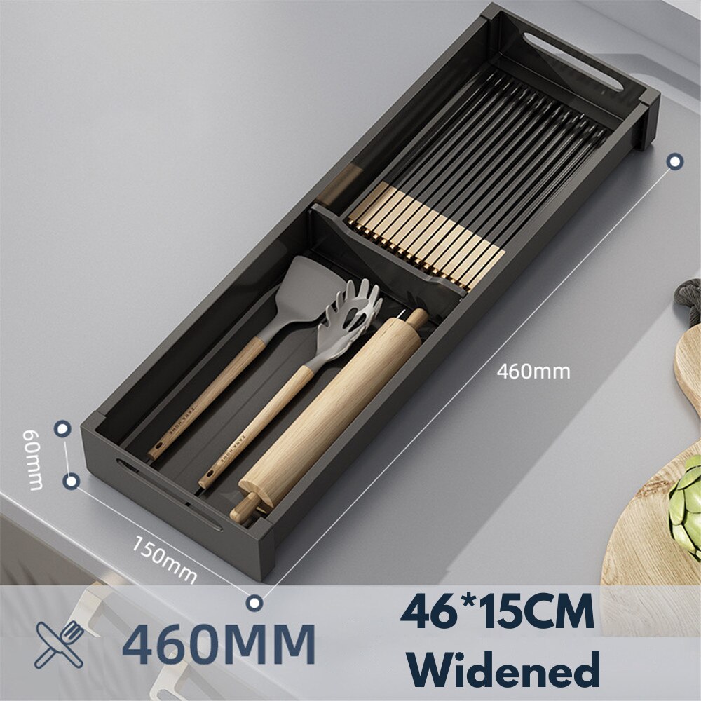 Küche Schublade Trennung Besteck Lagerung Kasten Geschirr Trennung Lagerung Kasten Geschirr Organizer für Löffel Gabeln Messer: 46-15CM