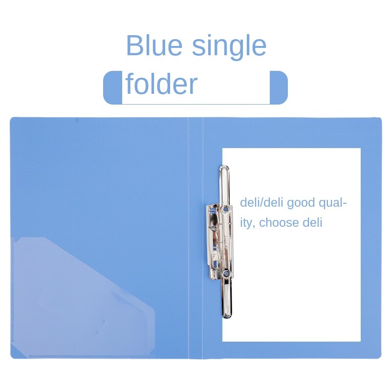 Dossier longueur pince pince plaques A4 dossier trombone bureau classé fort papier dossier étudiant Double pince: 5348Blue