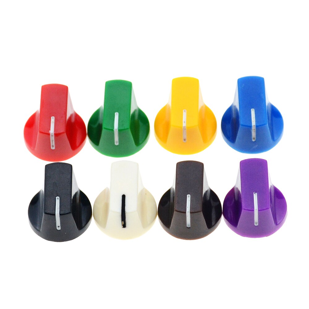 10 Pcs Kleurrijke Plastic Knop Met 6.35 Mm Shaft Hole Diameter 1510 Clone Potentiometer Pedaal Cap Gitaar Cap KN-19