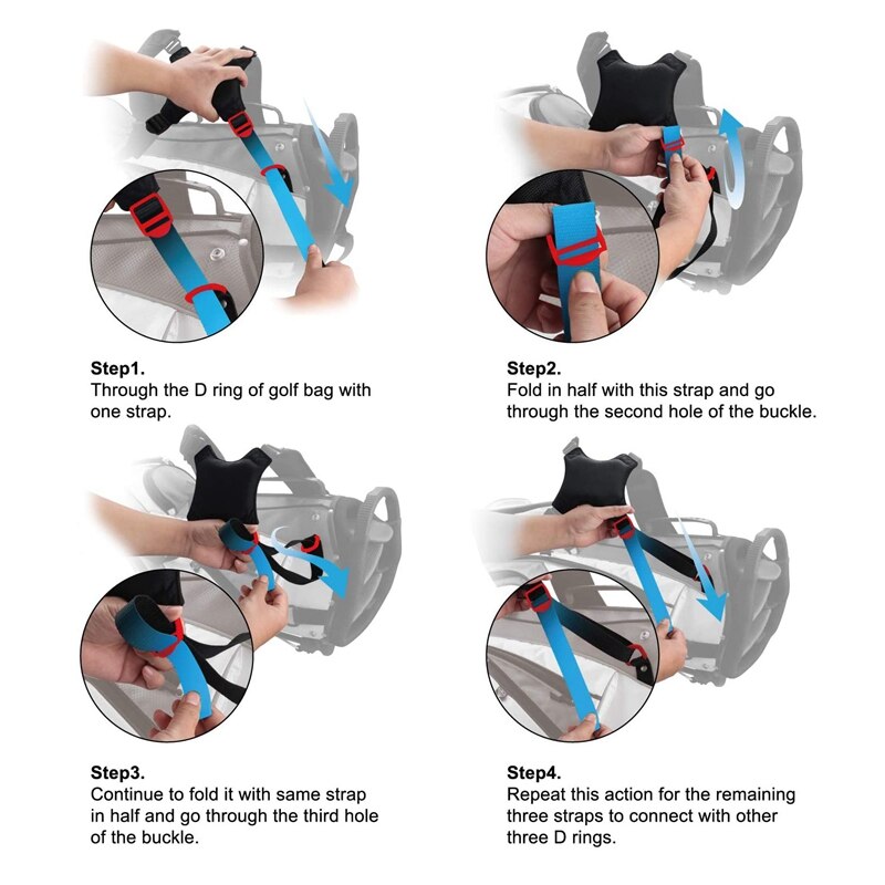 Topportable golf skulderstropp golf bag stropp erstatning komfort skulder justerbar stropp golf bag tilbehør