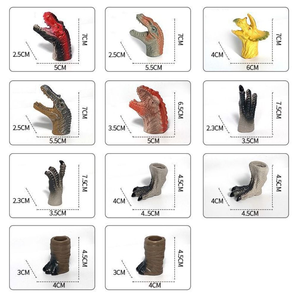 5 Pezzi Giocattoli marionetta da Dito a Forma di Dinosauro Cartone Animato, marionetta da Mano con Testa di Dinosauro in Gomma, mini marionetta Divertenti