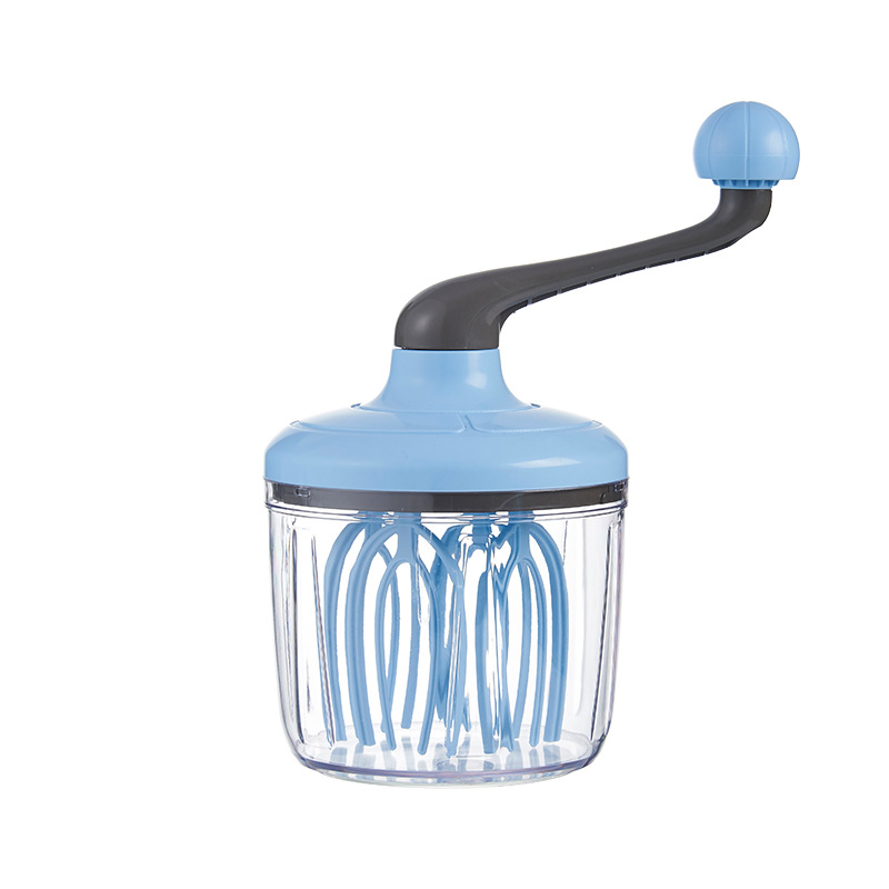 Egg Beater Hand Mixer Semi-Automatic Egg Whisk Milk Frother Handheld Egg Mixer Hand Cranked To Beat Egg Whites Baking Tool: light green